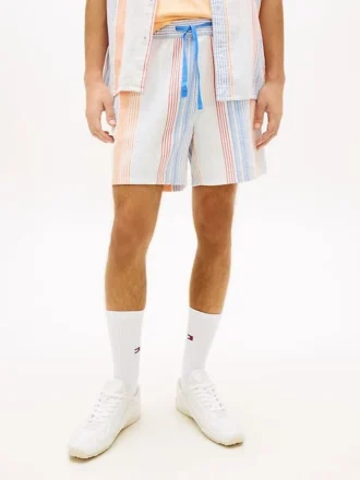 Pantaloni scurți Tommy Jeans cu dungi Dobby