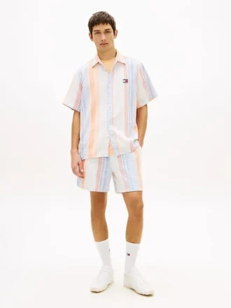 Pantaloni scurți Tommy Jeans cu dungi Dobby