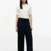 Pantaloni ușori din amestec de in, fără nasturi Pantaloni ușori din amestec de in, fără nasturi