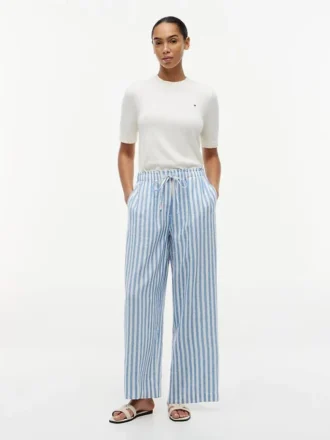 Pantaloni ușori din amestec de in, fără nasturi