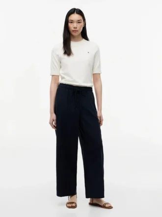 Pantaloni ușori din amestec de in, fără nasturi Pantaloni ușori din amestec de in, fără nasturi