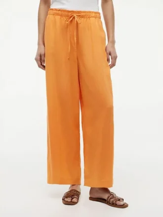 Pantaloni ușori din amestec de in, fără nasturi Pantaloni ușori din amestec de in, fără nasturi