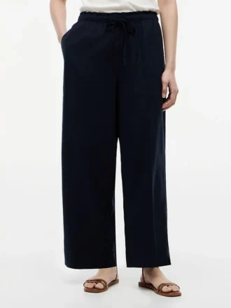 Pantaloni ușori din amestec de in, fără nasturi Pantaloni ușori din amestec de in, fără nasturi