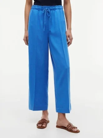 Pantaloni ușori din amestec de in, fără nasturi