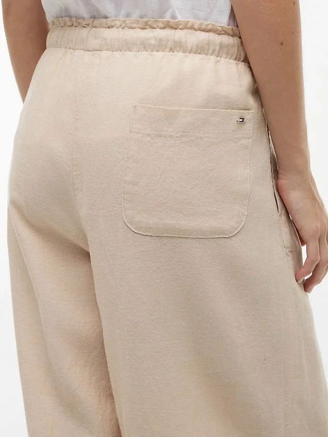 Pantaloni ușori din amestec de in, fără nasturi Pantaloni ușori din amestec de in, fără nasturi