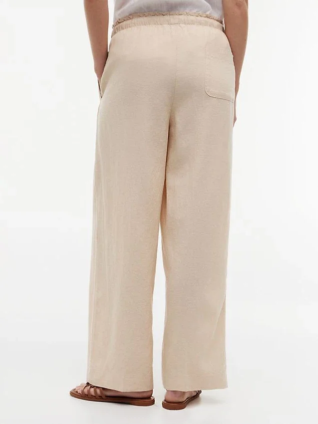 Pantaloni ușori din amestec de in, fără nasturi Pantaloni ușori din amestec de in, fără nasturi