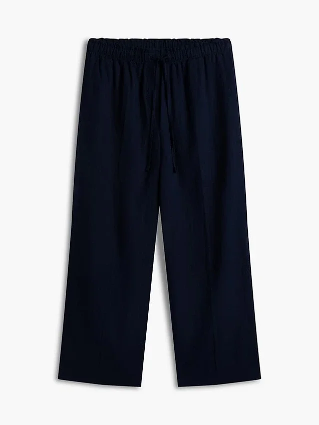 Pantaloni ușori din amestec de in, fără nasturi Pantaloni ușori din amestec de in, fără nasturi