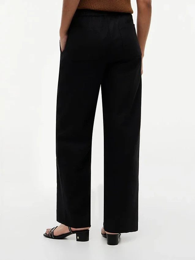 Pantaloni ușori din sârgă cu croi drept Pantaloni ușori din sârgă cu croi drept