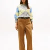 Pantaloni utilitari cu croi larg și material elastic Pantaloni utilitari cu croi larg și material elastic
