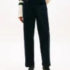 Pantaloni utilitari cu croi larg și material elastic Pantaloni utilitari cu croi larg și material elastic