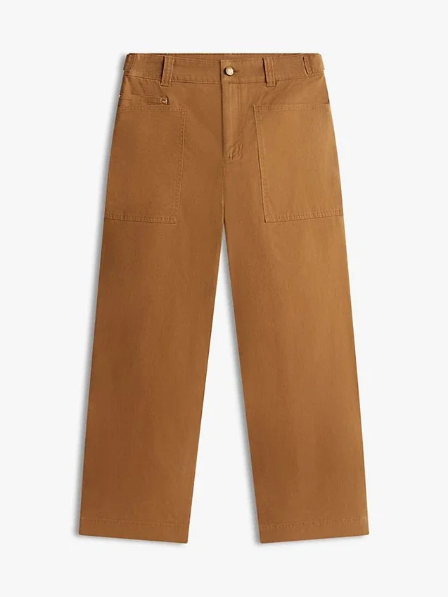 Pantaloni utilitari cu croi larg și material elastic Pantaloni utilitari cu croi larg și material elastic