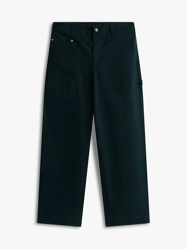 Pantaloni utilitari cu croi larg și material elastic Pantaloni utilitari cu croi larg și material elastic