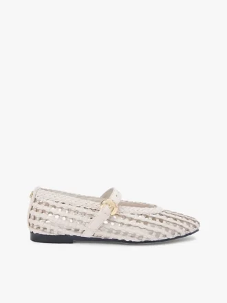 Pantofi Mary Jane din piele țesută