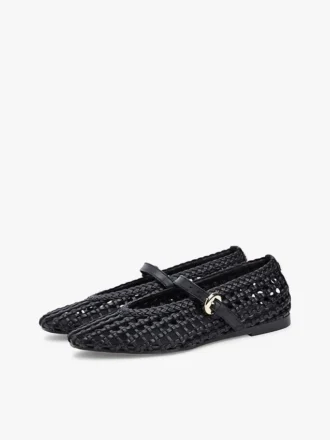 Pantofi Mary Jane din piele țesută