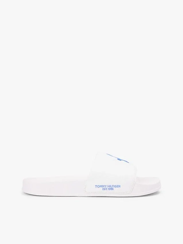 Papuci de piscină din pânză cu monogramă brodată Papuci de piscină din pânză cu monogramă brodată