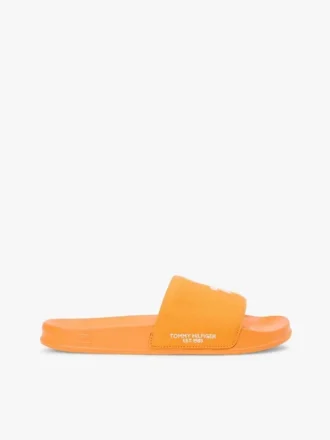 Papuci de piscină din pânză cu monogramă brodată