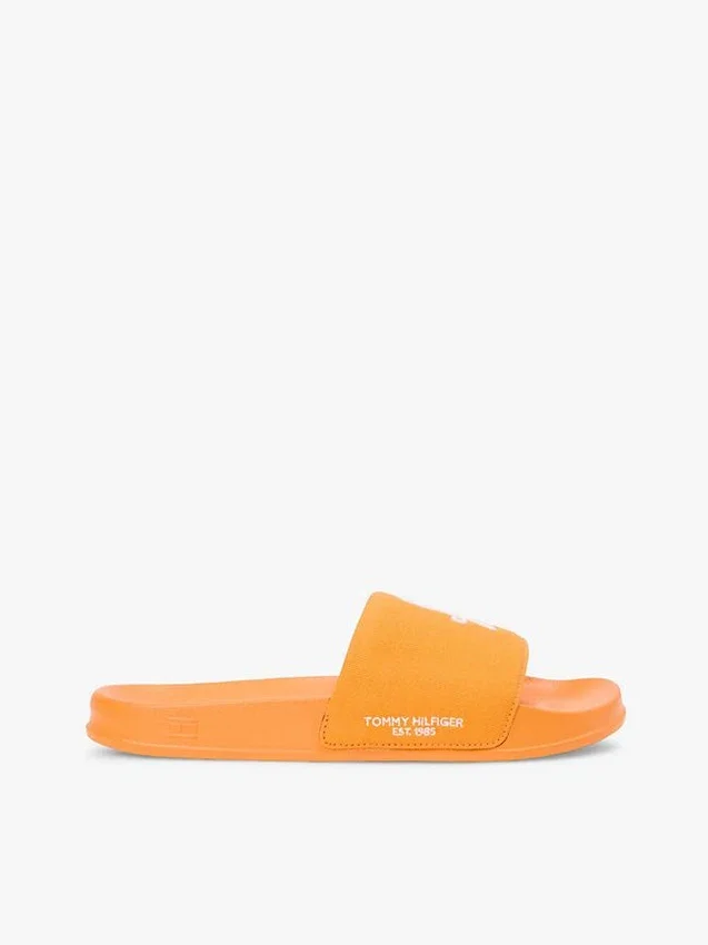 Papuci de piscină din pânză cu monogramă brodată Papuci de piscină din pânză cu monogramă brodată