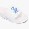 Papuci de piscină din pânză cu monogramă brodată Papuci de piscină din pânză cu monogramă brodată