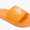 Papuci de piscină din pânză cu monogramă brodată Papuci de piscină din pânză cu monogramă brodată