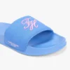 Papuci de piscină din pânză cu monogramă brodată Papuci de piscină din pânză cu monogramă brodată