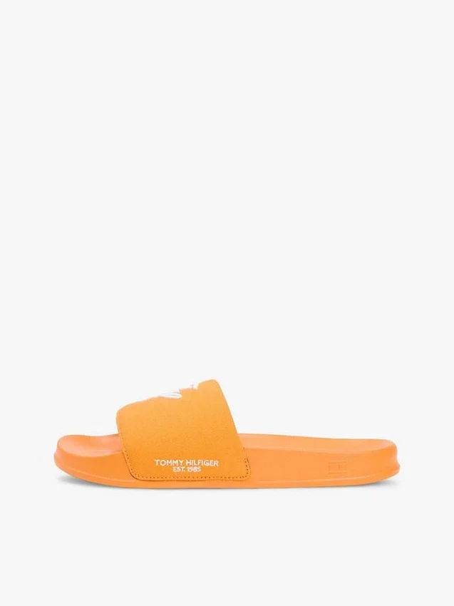 Papuci de piscină din pânză cu monogramă brodată Papuci de piscină din pânză cu monogramă brodată