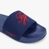 Papuci de piscină din pânză cu monogramă script Papuci de piscină din pânză cu monogramă script