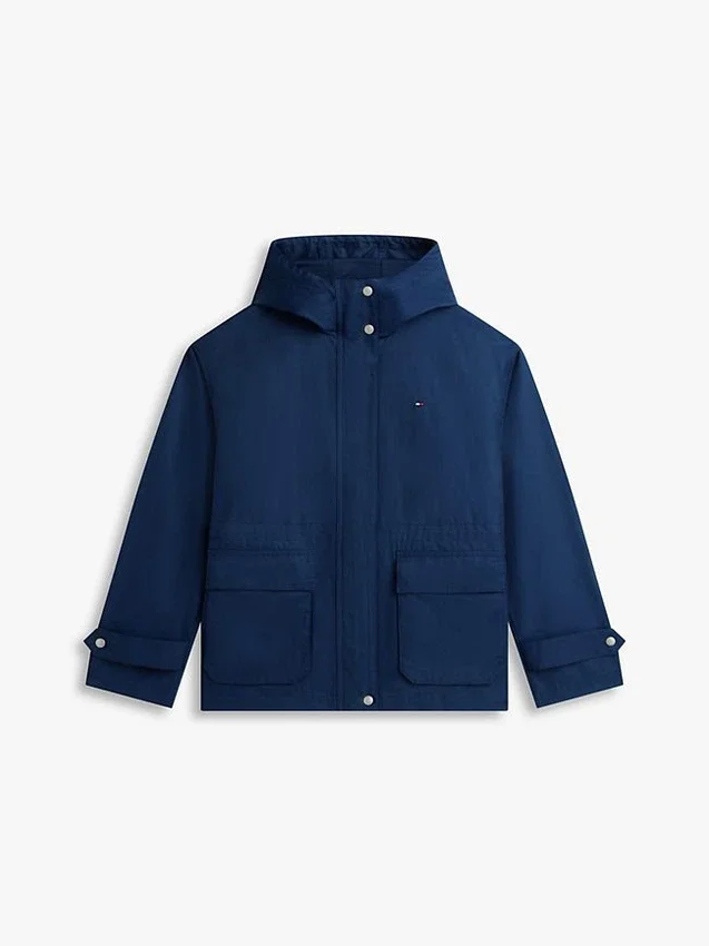 Parka scurtă cu glugă, rezistentă la apă Parka scurtă cu glugă, rezistentă la apă