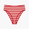 Partea de jos a bikini-ului cu talie înaltă și croi cheeky, cu dungi Partea de jos a bikini-ului cu talie înaltă și croi cheeky, cu dungi