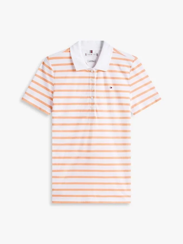Polo clasic din piqué elastic cu dungi Polo clasic din piqué elastic cu dungi