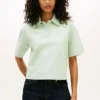 Polo cu croială lejeră și monogramă script Polo cu croială lejeră și monogramă script