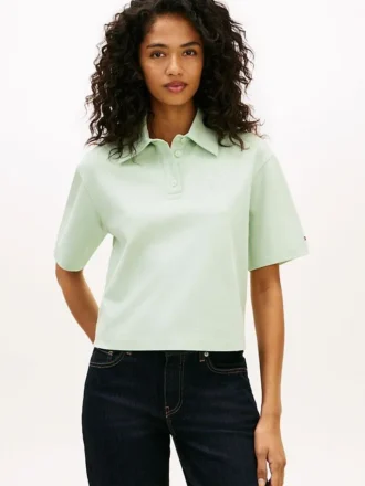 Polo cu croială lejeră și monogramă script