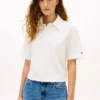 Polo cu croială lejeră și monogramă script Polo cu croială lejeră și monogramă script