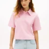 Polo cu croială lejeră și monogramă script Polo cu croială lejeră și monogramă script