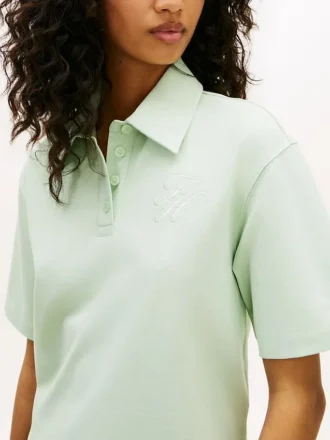 Polo cu croială lejeră și monogramă script