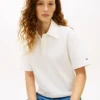 Polo cu croială lejeră și monogramă script Polo cu croială lejeră și monogramă script