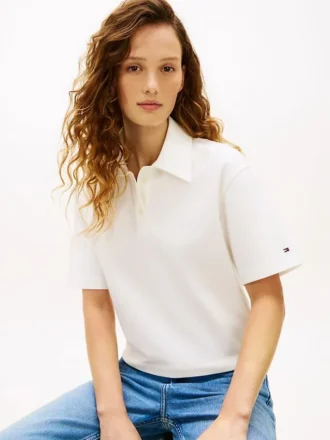 Polo cu croială lejeră și monogramă script