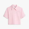 Polo cu croială lejeră și monogramă script Polo cu croială lejeră și monogramă script