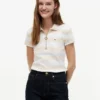 Polo cu croială slim fit, dungi de rugby și fermoar Polo cu croială slim fit, dungi de rugby și fermoar