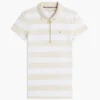 Polo cu croială slim fit, dungi de rugby și fermoar Polo cu croială slim fit, dungi de rugby și fermoar