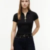 Polo cu croială slim și fermoar Polo cu croială slim și fermoar