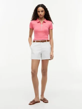 Polo cu croială slim și fermoar Polo cu croială slim și fermoar