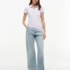 Polo cu croială slim și fermoar Polo cu croială slim și fermoar