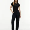 Polo cu croială slim și fermoar Polo cu croială slim și fermoar
