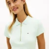 Polo cu croială slim și fermoar Polo cu croială slim și fermoar