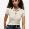Polo cu croială slim și fermoar Polo cu croială slim și fermoar