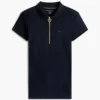 Polo cu croială slim și fermoar Polo cu croială slim și fermoar
