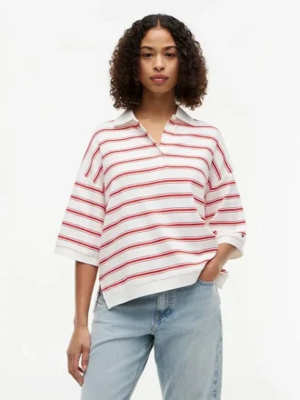 Polo cu dungi, croială oversized