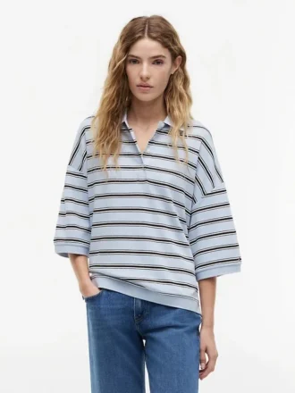Polo cu dungi, croială oversized
