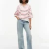 Polo cu dungi, croială oversized Polo cu dungi, croială oversized