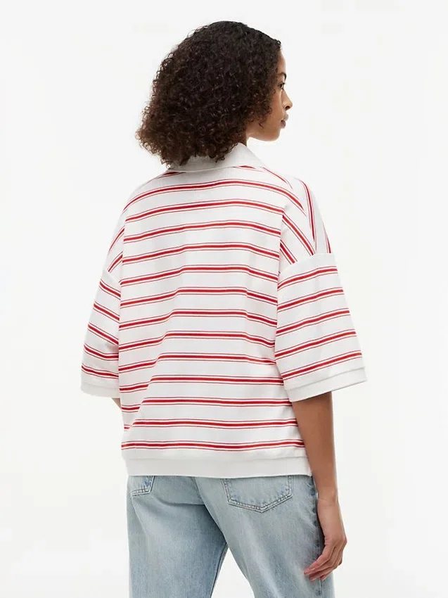 Polo cu dungi, croială oversized Polo cu dungi, croială oversized